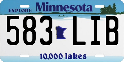 MN license plate 583LIB