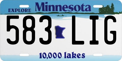 MN license plate 583LIG