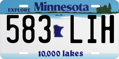 MN license plate 583LIH