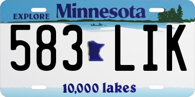 MN license plate 583LIK