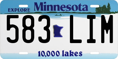 MN license plate 583LIM