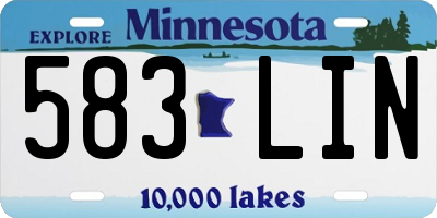 MN license plate 583LIN