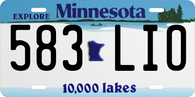 MN license plate 583LIO