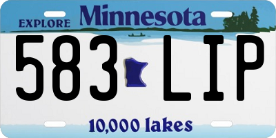MN license plate 583LIP