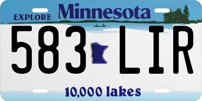 MN license plate 583LIR
