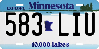 MN license plate 583LIU