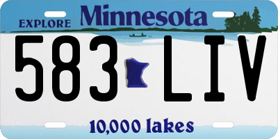 MN license plate 583LIV