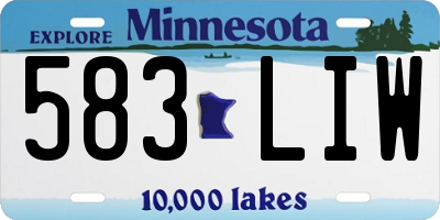 MN license plate 583LIW