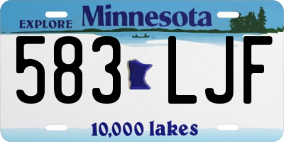 MN license plate 583LJF