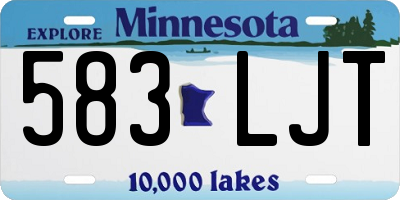 MN license plate 583LJT