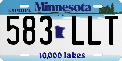 MN license plate 583LLT