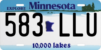 MN license plate 583LLU