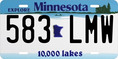 MN license plate 583LMW