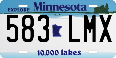 MN license plate 583LMX