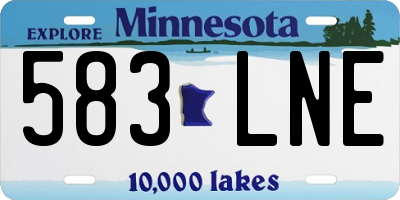 MN license plate 583LNE