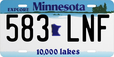 MN license plate 583LNF