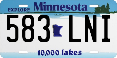 MN license plate 583LNI