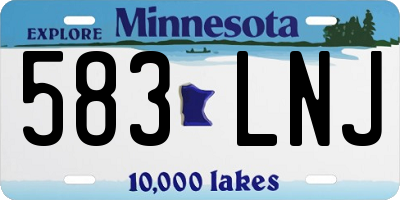 MN license plate 583LNJ