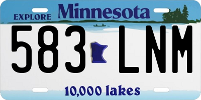 MN license plate 583LNM
