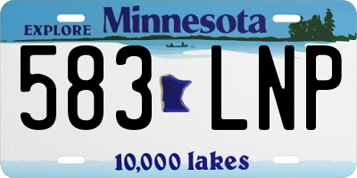 MN license plate 583LNP