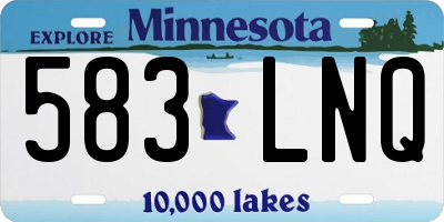 MN license plate 583LNQ