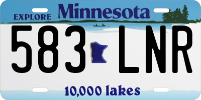MN license plate 583LNR