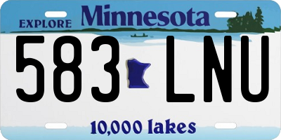 MN license plate 583LNU