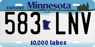 MN license plate 583LNV