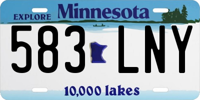 MN license plate 583LNY