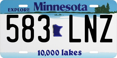 MN license plate 583LNZ