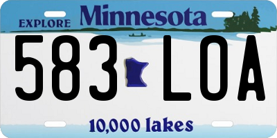 MN license plate 583LOA