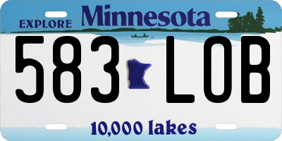 MN license plate 583LOB