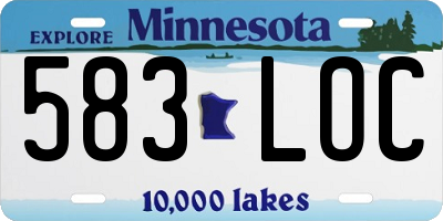 MN license plate 583LOC
