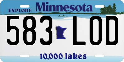 MN license plate 583LOD