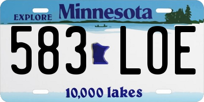 MN license plate 583LOE