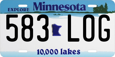 MN license plate 583LOG