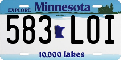 MN license plate 583LOI