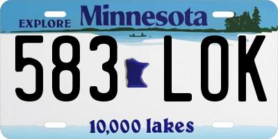 MN license plate 583LOK