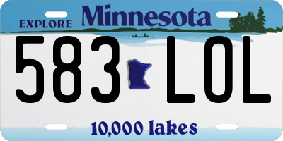 MN license plate 583LOL