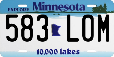 MN license plate 583LOM