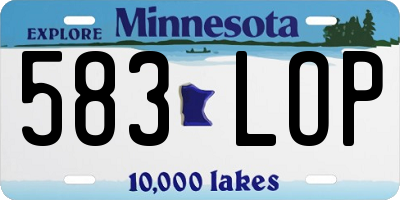 MN license plate 583LOP