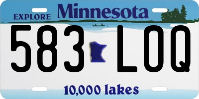 MN license plate 583LOQ