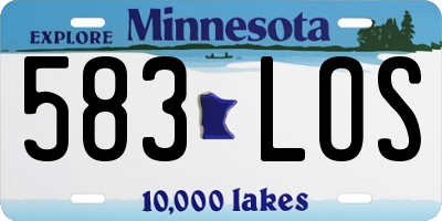 MN license plate 583LOS