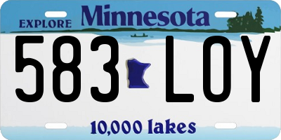 MN license plate 583LOY