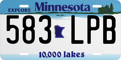 MN license plate 583LPB