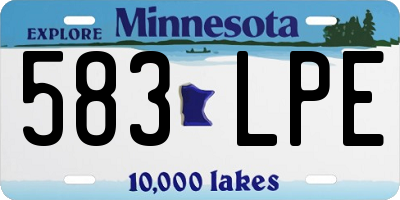 MN license plate 583LPE