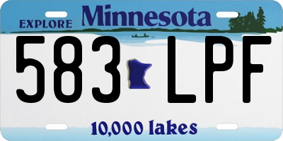MN license plate 583LPF