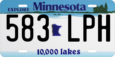 MN license plate 583LPH