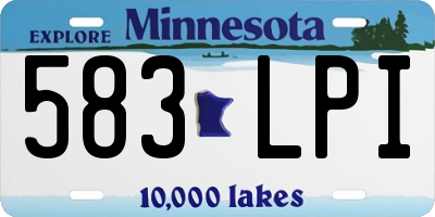 MN license plate 583LPI