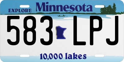 MN license plate 583LPJ